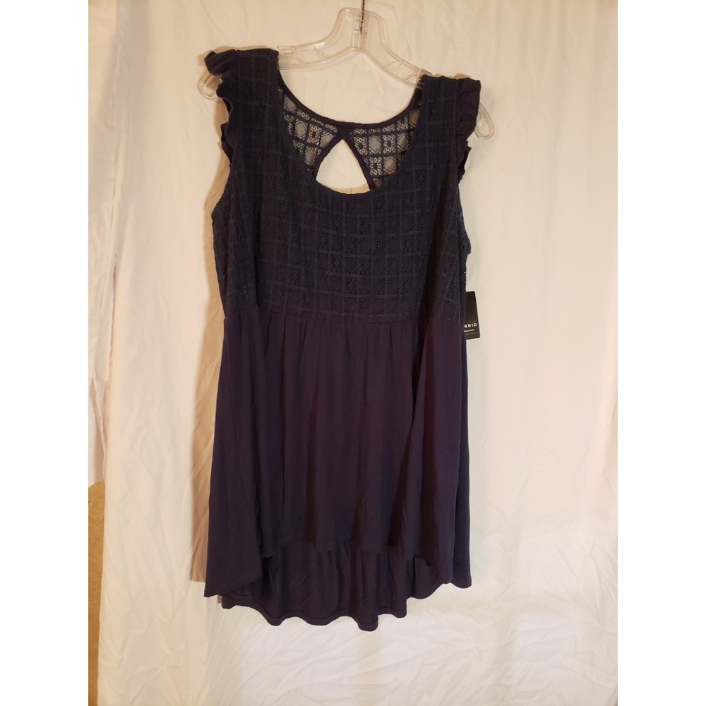 Women's Torrid Navy Cap Ruffled Sleeve Top Size 1